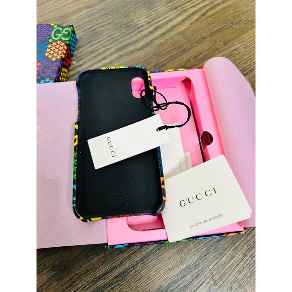 GUCCI Supreme Monogram Pyschedelic IPhone XS X Phone Case Cover NEW in BOX - Picture 10 of 11